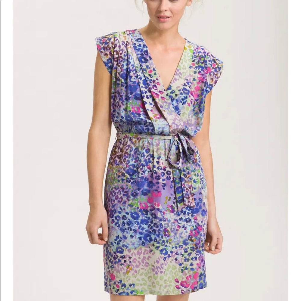 Presley Skye Faux Wrap Silk Dress